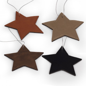 star shaped ornaments in four different colors